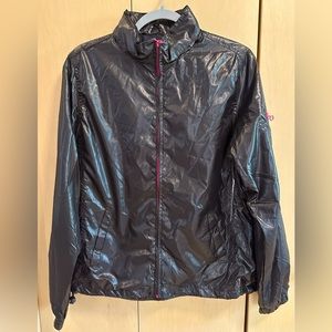 Fully Lined Full-Zip Wind Breaker with Hidden Hood in Neckline - NWT